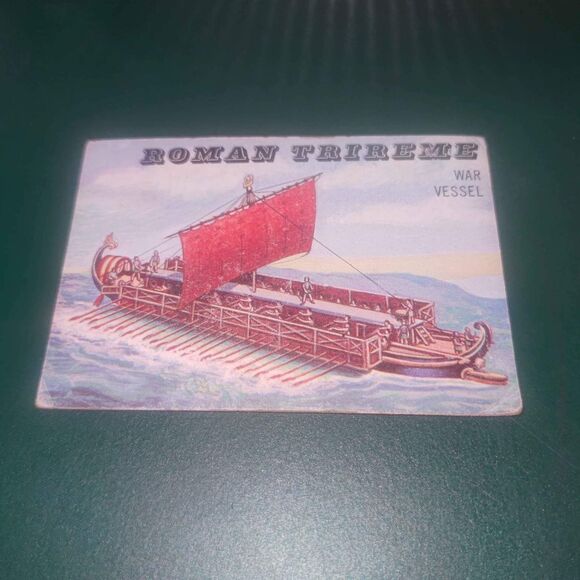 1955 Topps Rails and Sails #196 - Roman Trireme War Vessel - Lot of 2 - Picture 6 of 7